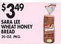Met Foodmarkets Sara lee wheat honey bread offer