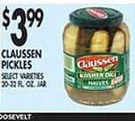 Met Foodmarkets Claussen pickles offer