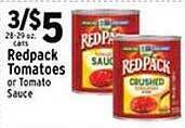 Met Foodmarkets Redpack tomatoes or tomato sauce offer