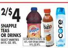 Met Foodmarkets Snapple teas or drinks offer
