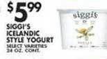Met Foodmarkets Siggi's icelandic style yogurt offer