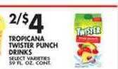 Met Foodmarkets Tropicana twister punch drinks offer