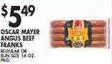 Met Foodmarkets Oscar mayer angus beef franks offer