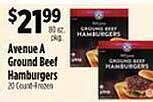 Pioneer Supermarkets Avenue a ground beef hamburgers offer