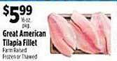 Pioneer Supermarkets Great american tilapia fillet offer