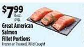 Pioneer Supermarkets Great american salmon fillet portions offer