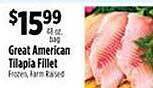 Pioneer Supermarkets Great american tilapia fillet offer