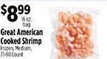 Pioneer Supermarkets Great american cooked shrimp offer