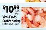 Pioneer Supermarkets Vima foods cooked shrimp offer
