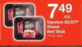 Safeway Signature select shaved beef steak offer