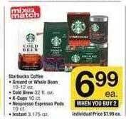 Safeway Starbucks coffee offer