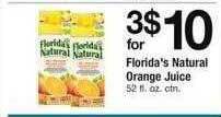 Safeway Florida's natural orange juice offer