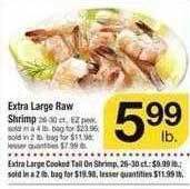 Safeway Extra large raw shrimp offer