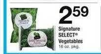 Safeway Signature select vegetables offer