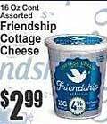 Super Fresh Friendship cottage cheese offer