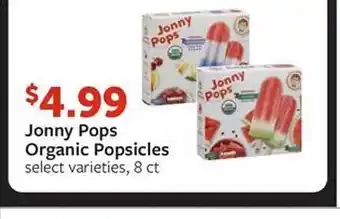 Fareway Jonny pops organic popsicles offer
