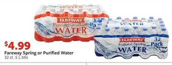 Fareway Fareway spring or purified water offer