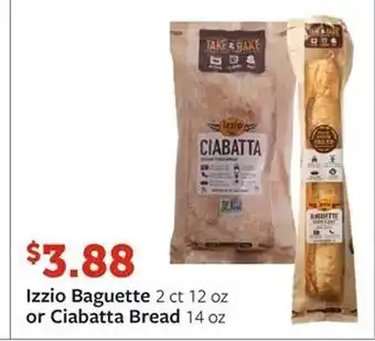 Fareway Izzio baguette or ciabatta bread offer