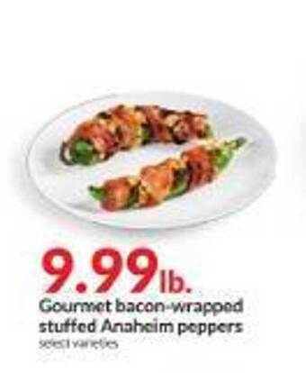 Hy-Vee Gourmet bacon wrapped stuffed anaheim peppers offer