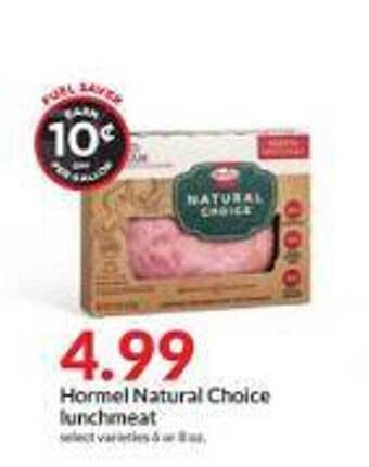 Hy-Vee Hormel natural choice lunchmeat offer