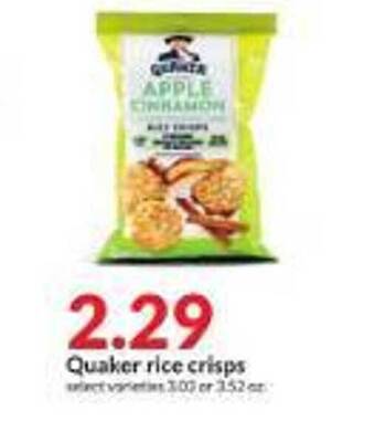 Hy-Vee Quaker rice crisps offer