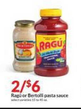 Hy-Vee Ragú or bertolli pasta sauce offer