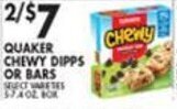 Met Foodmarkets Quaker Chewy Dipps or Bars offer