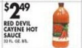 Met Foodmarkets Red Devil Cayene Hot Sauce offer