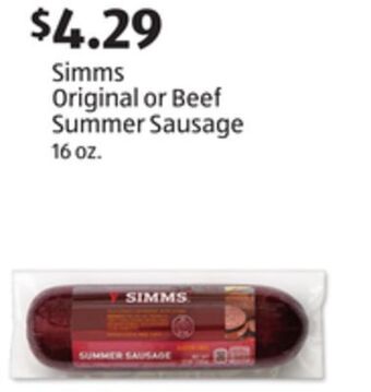 Aldi Simms original or beef summer sausage offer