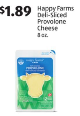 Aldi Happy farms deli-sliced provolone cheese offer