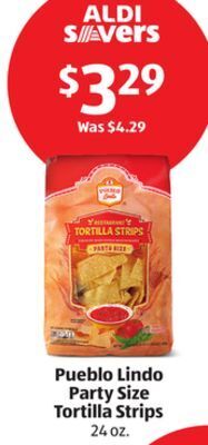 Aldi Pueblo lindo party size tortilla strips offer