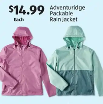 Aldi Adventuridge packable rain jacket offer