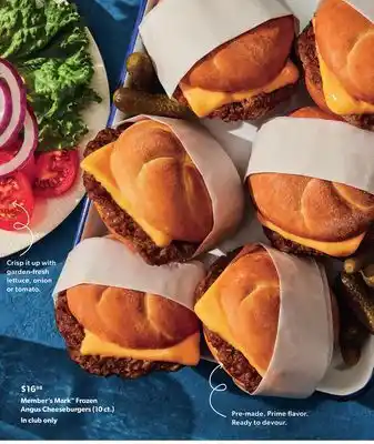 Sam's Club Member's mark™ frozen angus cheeseburgers offer