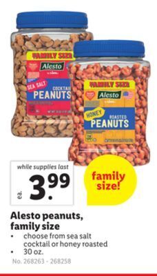 Lidl Alesto peanuts, family size offer