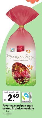 Lidl Favorina marzipan eggs coated in dark chocolate offer