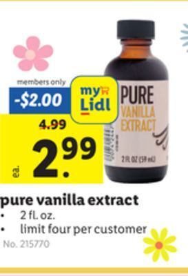 Lidl Pure vanilla extract offer
