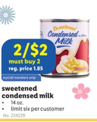 Lidl Sweetened condensed milk offer