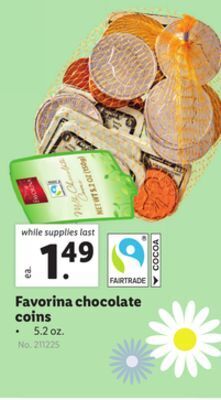 Lidl Favorina chocolate coins offer