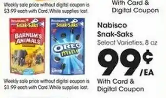 Fry's Nabisco Snak-Saks offer