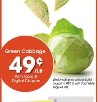 Kroger Green cabbage offer