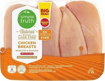 Kroger Simple truth natural cage free boneless and skinless chicken breast offer