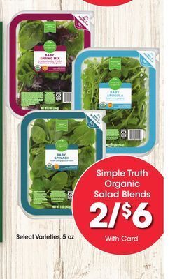 Kroger Simple truth organic salad blends offer