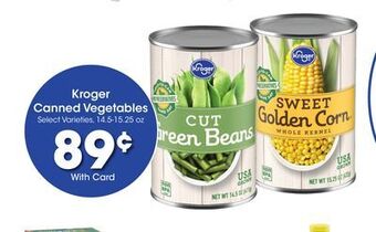 Kroger Kroger canned vegetables offer