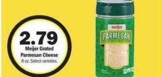 Meijer Meijer grated parmesan cheese offer