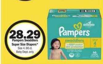 Meijer Pampers swaddlers super size diapers offer
