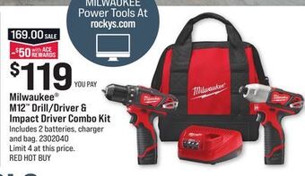 Ace Hardware Milwaukee® m12™ drill/driver & impact driver combo kit offer