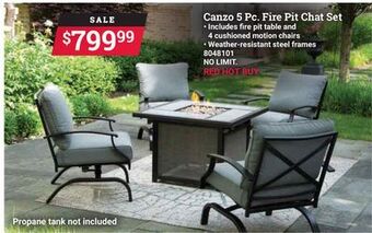 Ace Hardware Canzo 5 pc. fire pit chat set offer