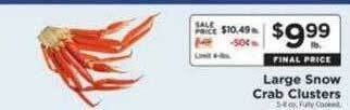 ShopRite Large snow crab clusters offer