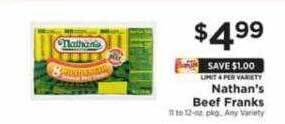 ShopRite Nathan's beef franks offer