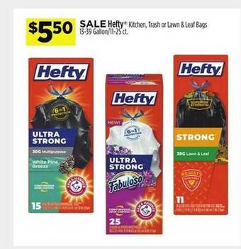 Dollar General Hefty kitchen trash or lawn & leaf bags offer